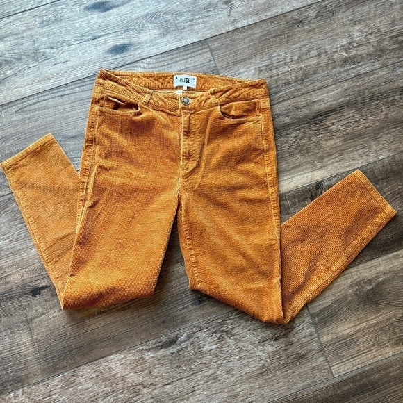 Paige Jeans Corduroy Hoxton Ankle Pants Marigold Women's Size 30 - Picture 4 of 15